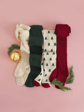 Load image into Gallery viewer, Fancy Knit Tights - Crimson