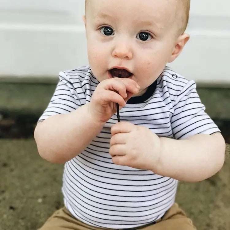 Venice Navy Stripe Short Sleeve Bodysuit