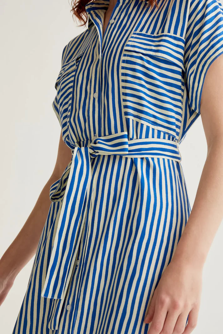Lavagna Blue Stripe Midi Dress