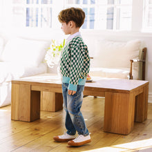 Load image into Gallery viewer, Colorblock Checkered Jacquard Cardigan