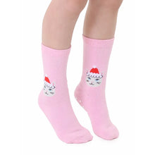 Load image into Gallery viewer, 3D Packaged Crew Socks - Santa Kitty