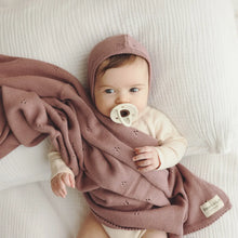 Load image into Gallery viewer, 100% Organic Cotton Pointelle Swaddle Receiving Baby Blanket - Sugar Plum