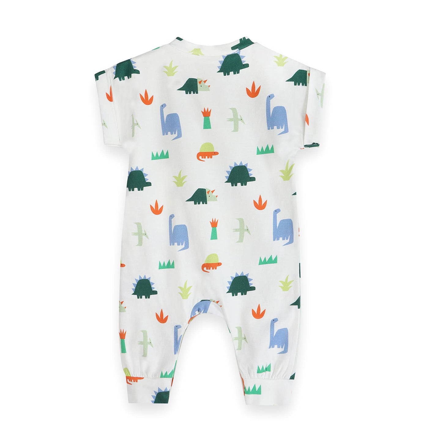 Dino Kangaroo Pocket Baby Jumpsuit (Organic Jersey)