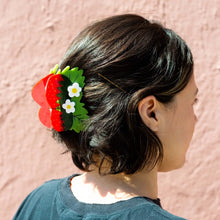 Load image into Gallery viewer, Large Strawberries and Flowers Hair Claw Clip