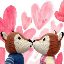 Load image into Gallery viewer, Handmade Knit Fox - Blue Sweater