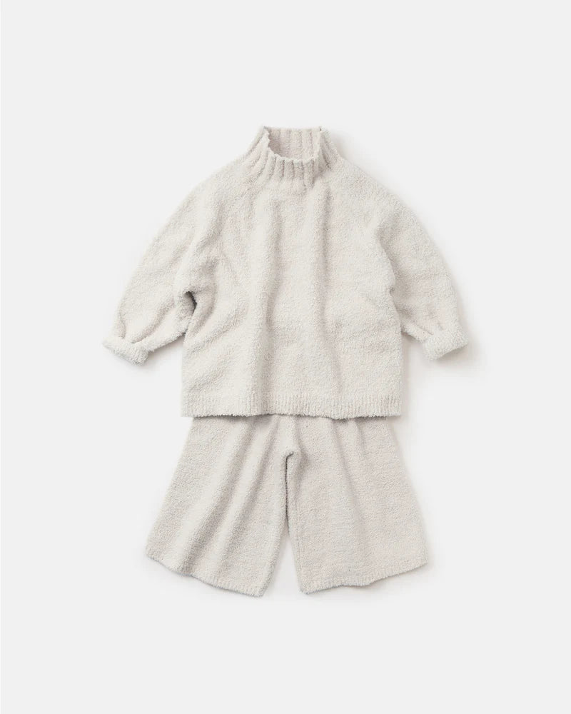 Fuzzy Boxy Mock Neck Sweater - Ecru