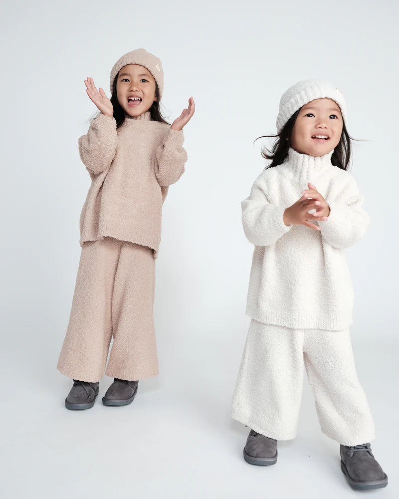 Fuzzy Boxy Mock Neck Sweater - Pecan