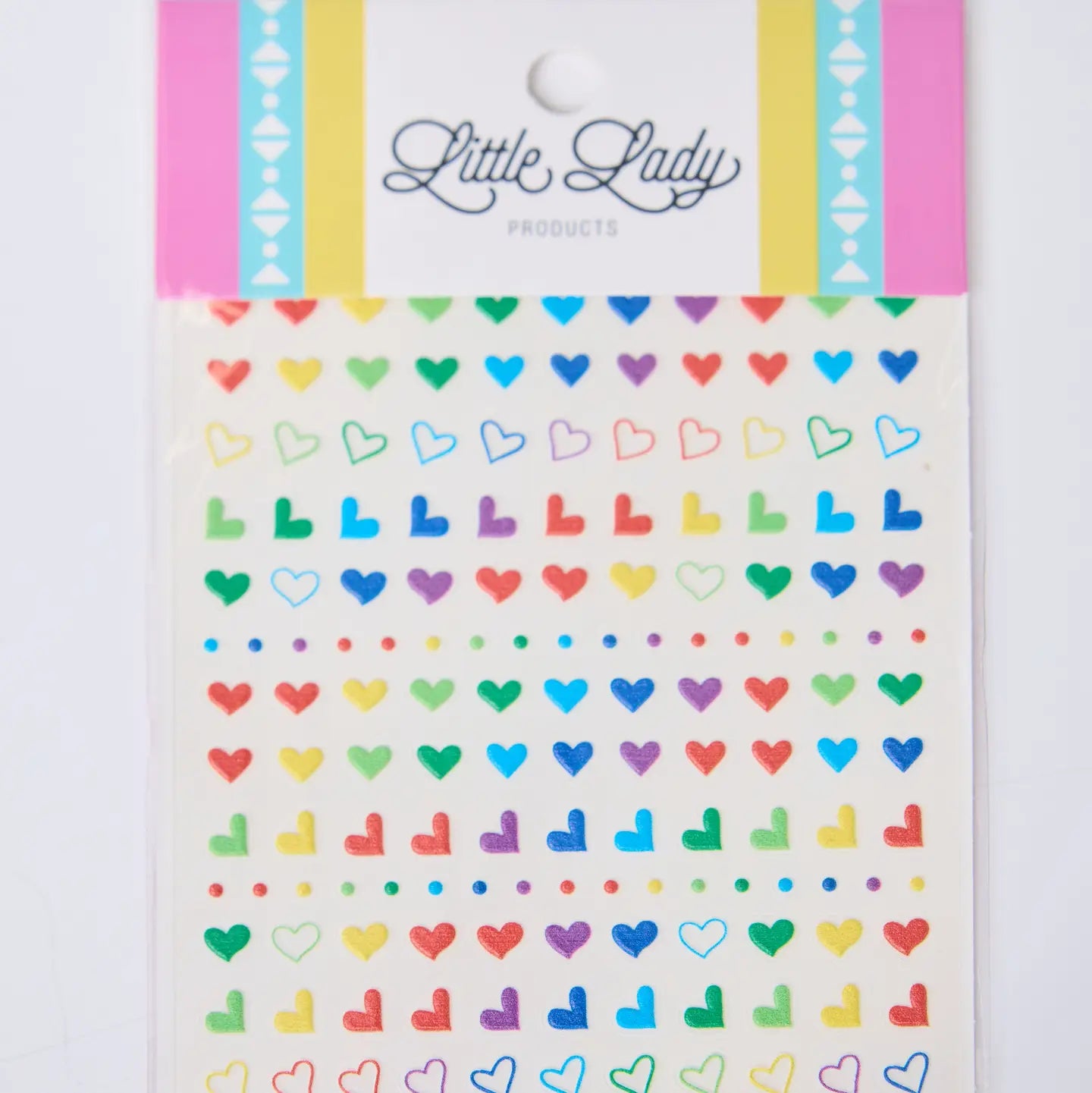 Rainbow Hearts Nail Stickers
