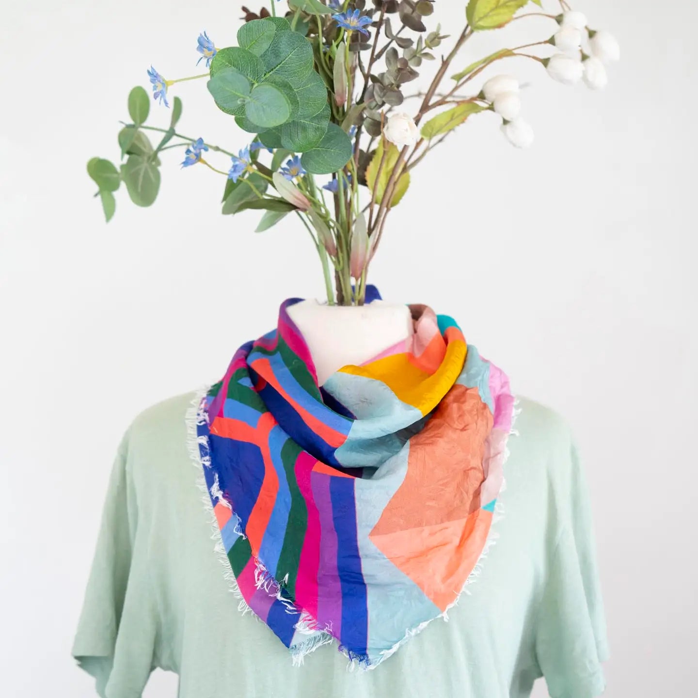 Summer in the Desert - Diamonds - Pure Silk Bandana Scarf