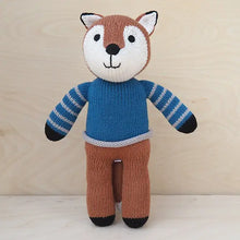 Load image into Gallery viewer, Handmade Knit Fox - Blue Sweater