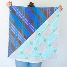Load image into Gallery viewer, Winter On the Coast - Stripes - Pure Silk Bandana Scarf
