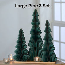 Load image into Gallery viewer, Honeycomb trees, vintage folding paper, Christmas, Winter