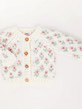 Load image into Gallery viewer, Bitty Blooms Blush Cardigan Sweater
