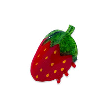 Load image into Gallery viewer, Midi Red Strawberry Hair Claw Clip