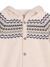 Load image into Gallery viewer, Fair Isle Jacquard Sweater Knit Baby Hooded Jumpsuit