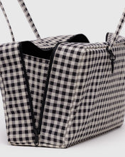 Load image into Gallery viewer, Medium Nylon Bowler Bag - Black & White Gingham