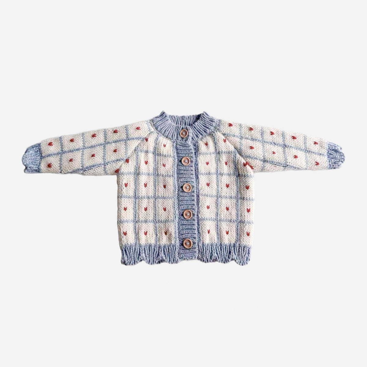 Windowpane Heart Cardigan