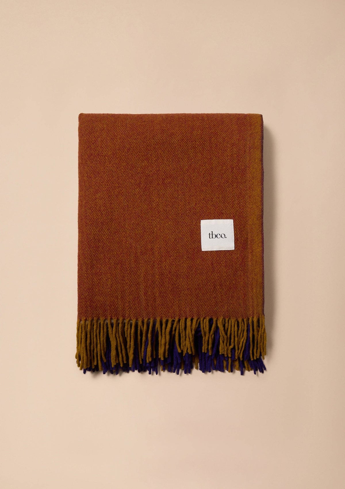 Recycled Wool Blanket in Rust Block