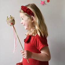 Load image into Gallery viewer, Sequin Velvet Headband - Red