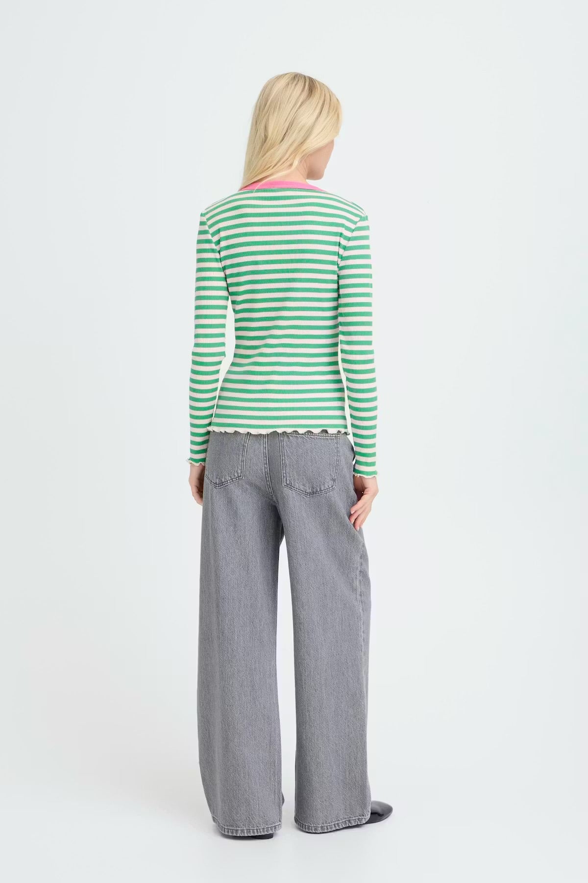 Bysinne Rib L/S Stripe Tee