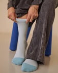 Two Tone Socks- Sky Blue
