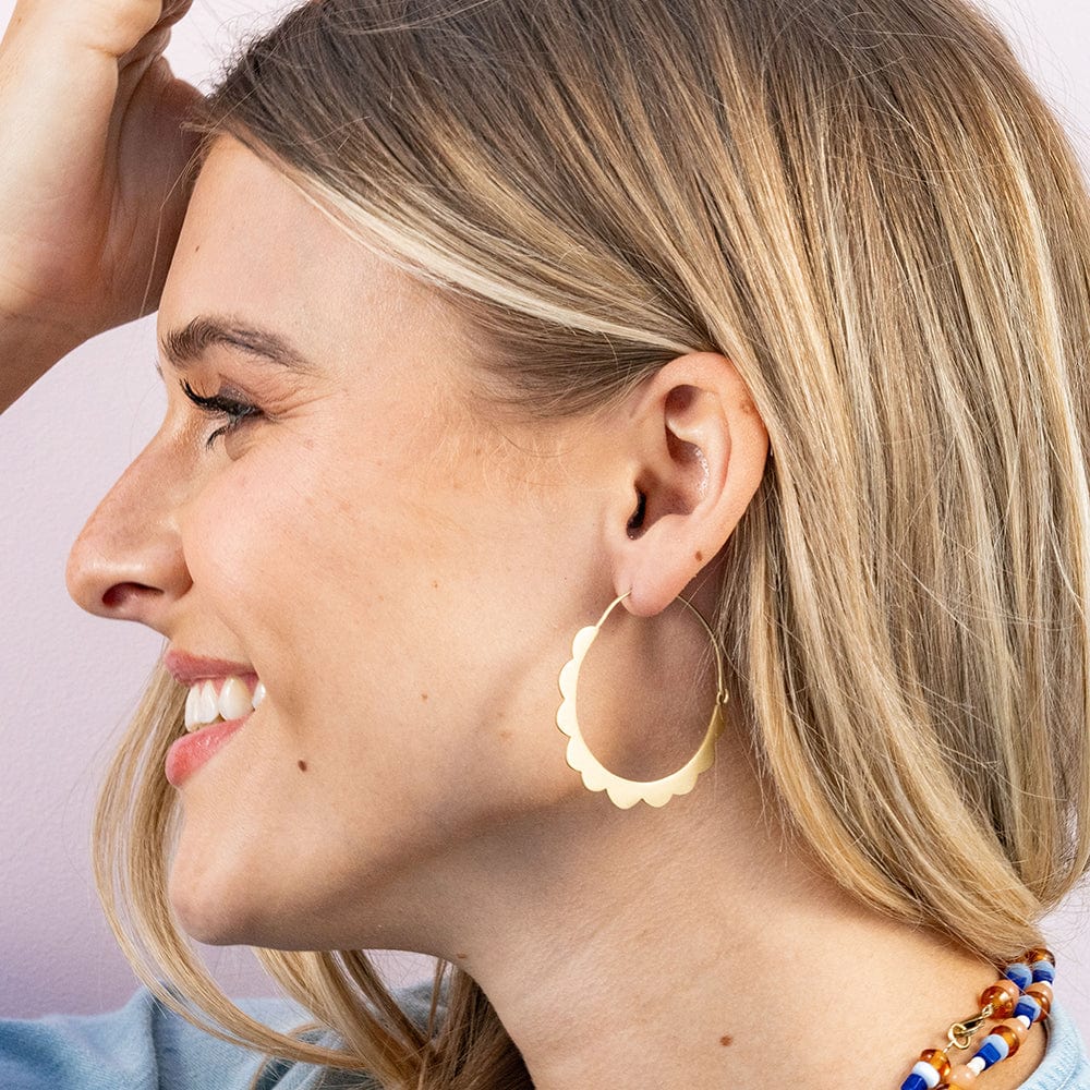 Stephanie Scallop Wrapped Hoop