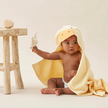 Load image into Gallery viewer, Yellow Duckie Hooded Baby Bath Wrap