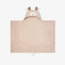 Load image into Gallery viewer, Fawn Hooded Baby Bath Wrap