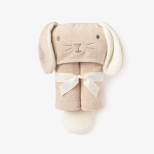 Load image into Gallery viewer, Taupe Bunny Hooded Baby Bath Wrap