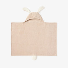 Load image into Gallery viewer, Taupe Bunny Hooded Baby Bath Wrap
