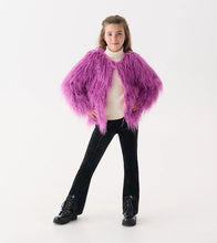 Load image into Gallery viewer, Girls Radiant Orchid Mongolian Faux Fur Topper