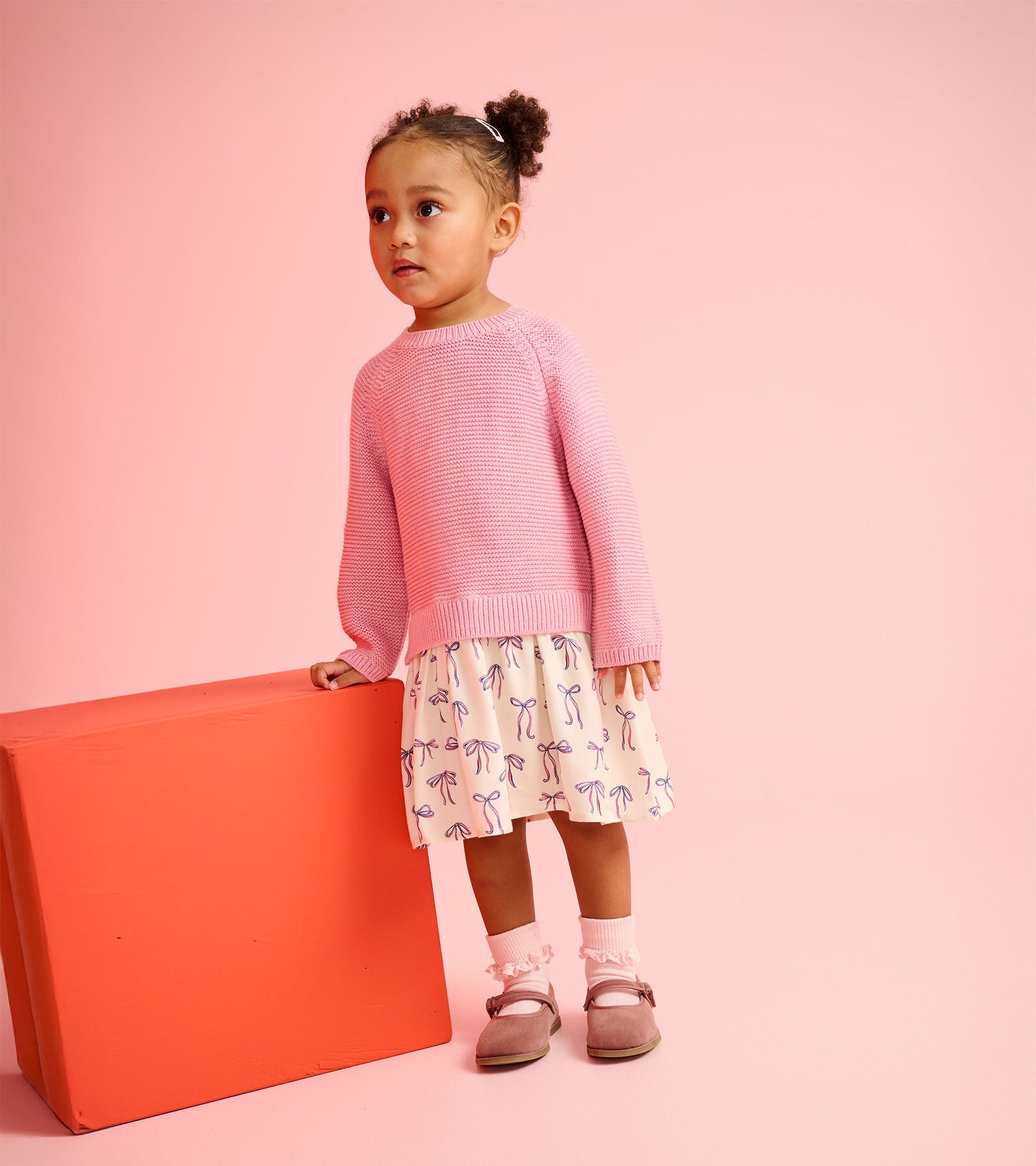 Painterly Bows Sweater Dress