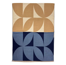 Load image into Gallery viewer, Retro Print Cashmere Blend Scarf - blue/tan