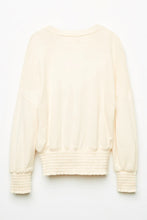 Load image into Gallery viewer, Smocked Detailed Knit Top - Cream
