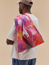Load image into Gallery viewer, Fuchsia Arty cats Recycled Fabric Reusable Shopping Bag
