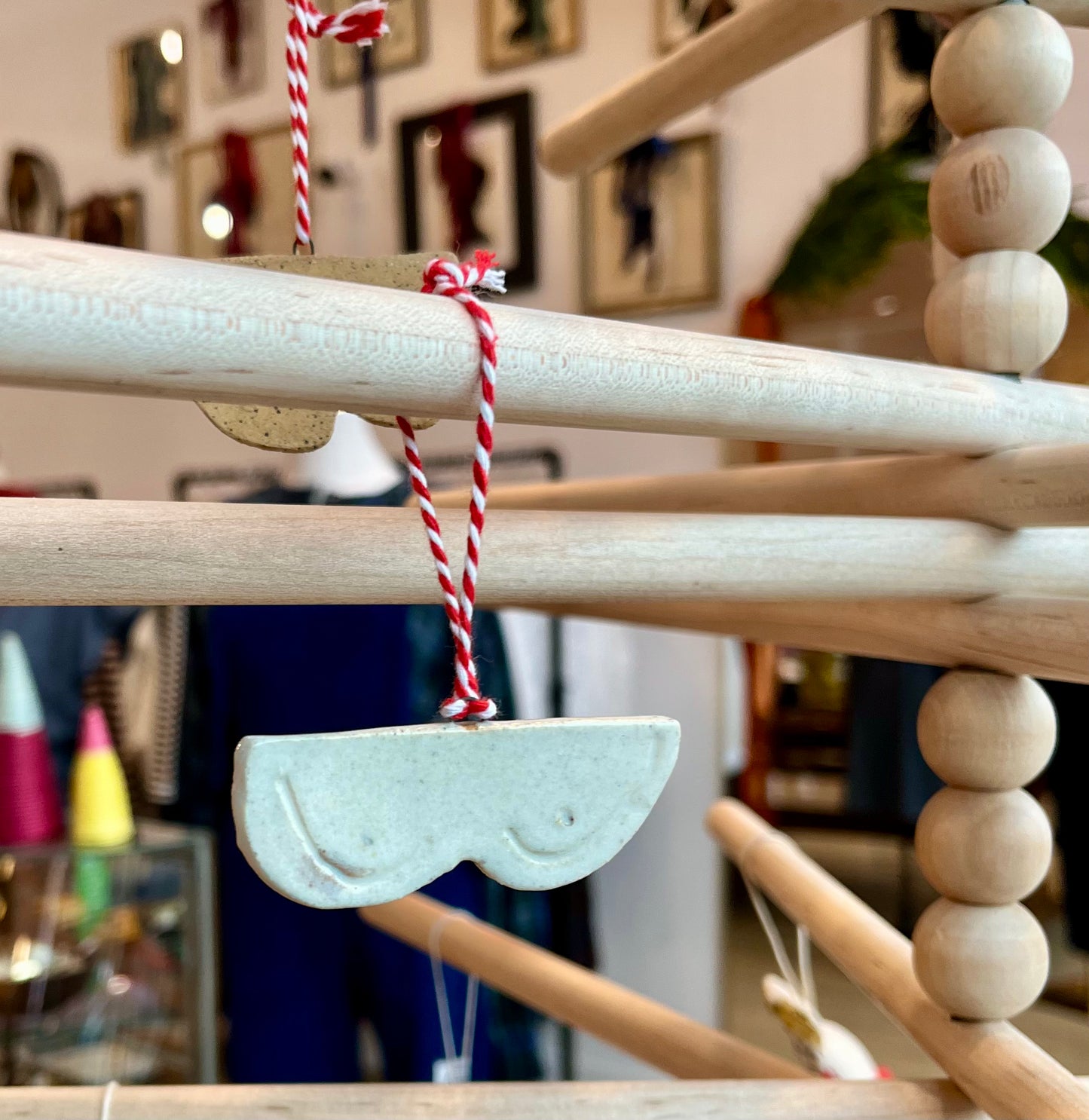 Ceramic handmade boob ornament