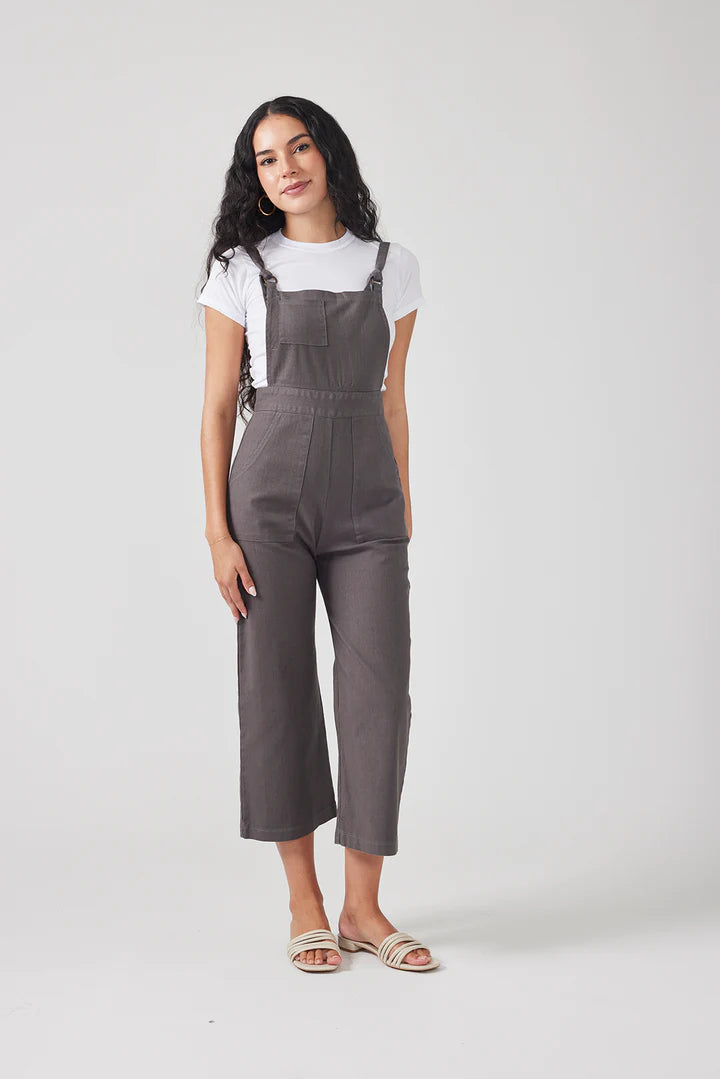Cropped Overalls - Clay