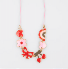 Load image into Gallery viewer, Hearts & Cherries Enamel Charm Necklace