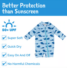 Load image into Gallery viewer, Kids One Piece UV Sun Suit | Blue Whale