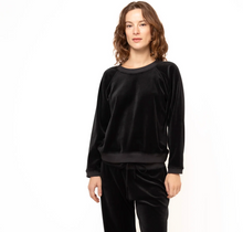Load image into Gallery viewer, Velour Sweatshirt - Black