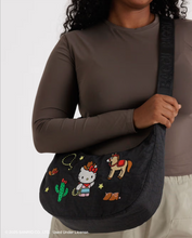 Load image into Gallery viewer, Medium Nylon Baggu Crescent Bag -  Embroidered Hello Kitty Western
