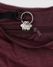 Load image into Gallery viewer, Medium Nylon Baggu Crescent Bag - Mahogany