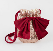 Load image into Gallery viewer, Sequin Holiday Bow Bag