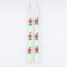 Load image into Gallery viewer, taper candles with roses