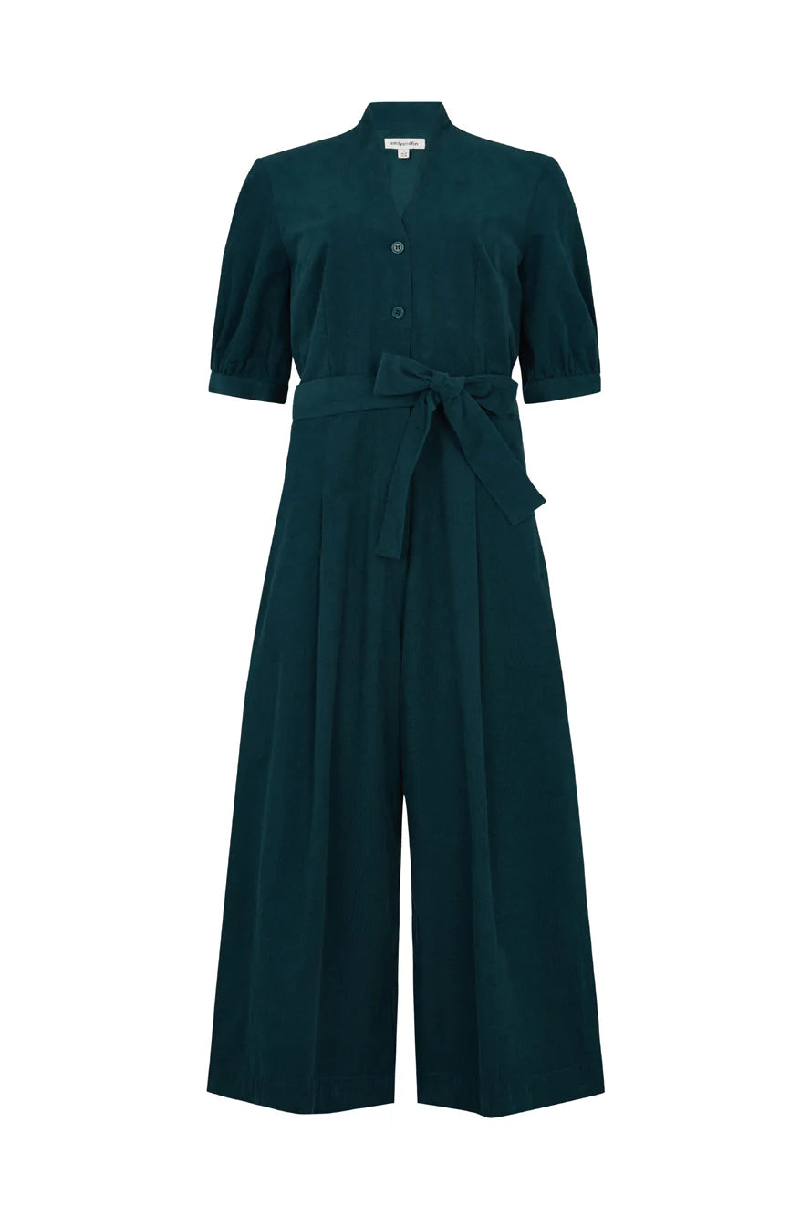 Stella Needlecord Deep Teal Jumpsuit