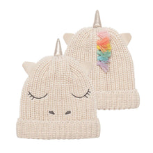 Load image into Gallery viewer, Rainbow Unicorn Knitted Hat