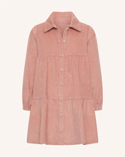 Load image into Gallery viewer, Corduroy Tiered Dress - Dusty Rose