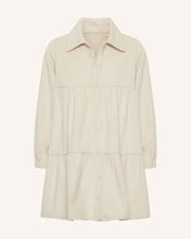 Load image into Gallery viewer, Corduroy Tiered Dress - Cream