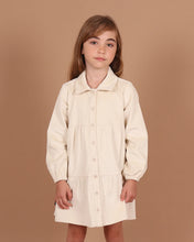 Load image into Gallery viewer, Corduroy Tiered Dress - Cream