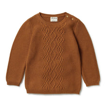 Load image into Gallery viewer, Knitted Cable Kids Sweater - Spice
